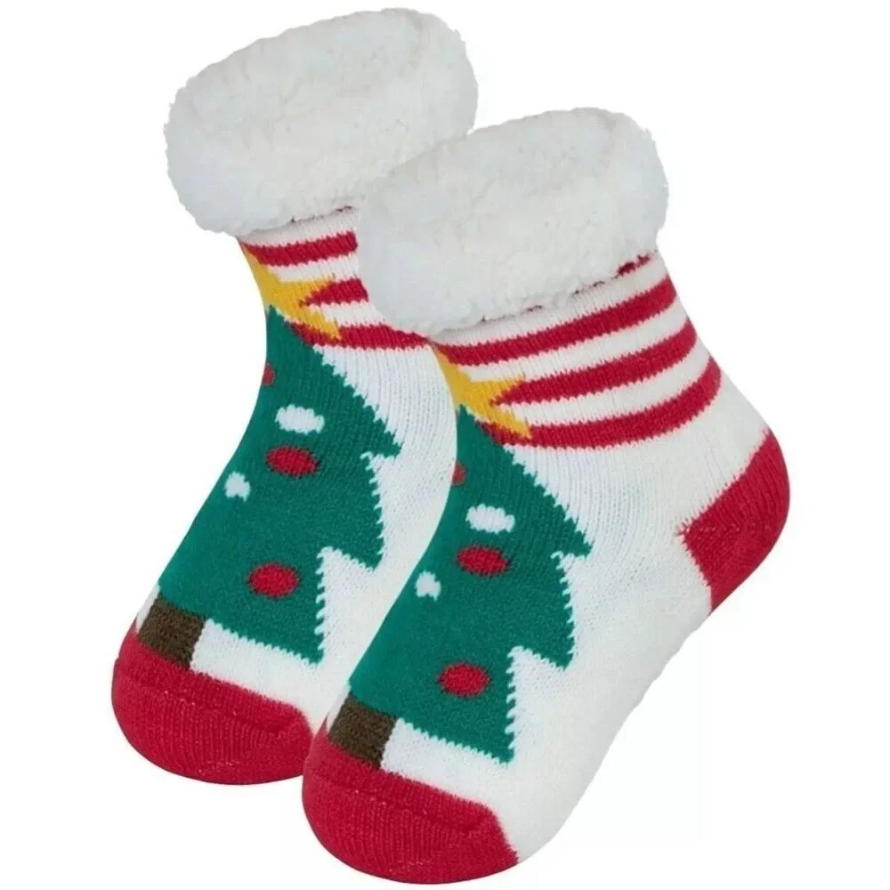 Sumona Sherpa Lined Cabin Socks Knit None Skid Winter Cozy Slipper Set of 3